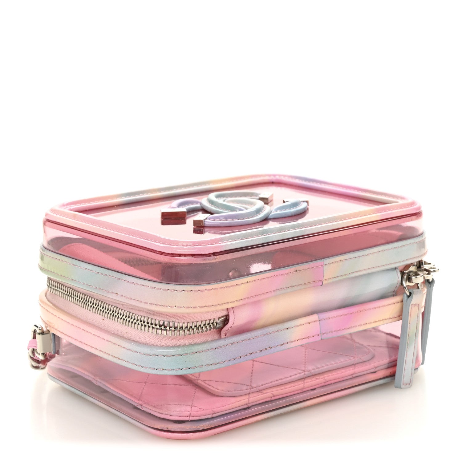 Chanel PVC Lambskin Filigree Small CC Filigree Vanity Case Pink Multicolor