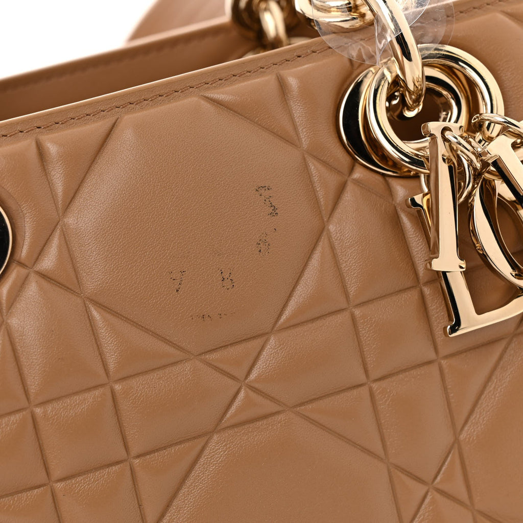 Christian Dior Calfskin Cannage Small The Lady 95.22 Beige