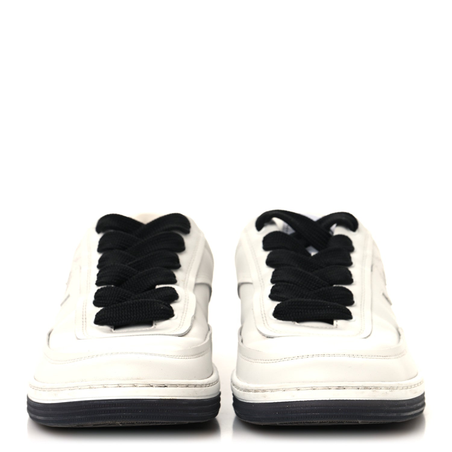 Calfskin CC Womens Sneakers 36 White Black