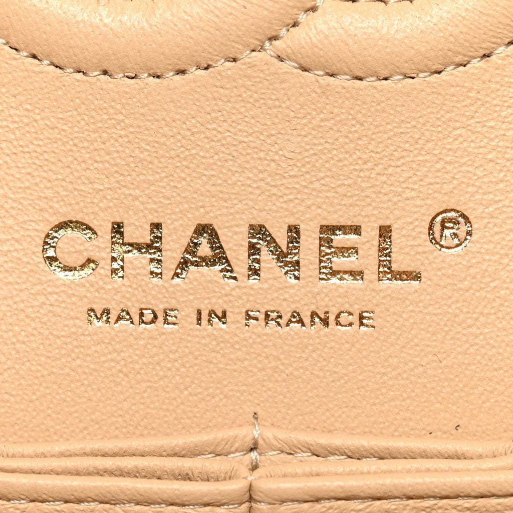Chanel Caviar Quilted Small Double Flap Beige