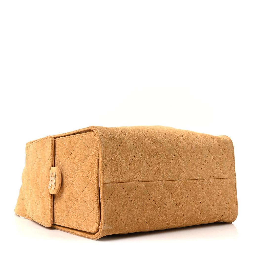 Chanel Suede Quilted Medium Chanel 25 Handbag Beige