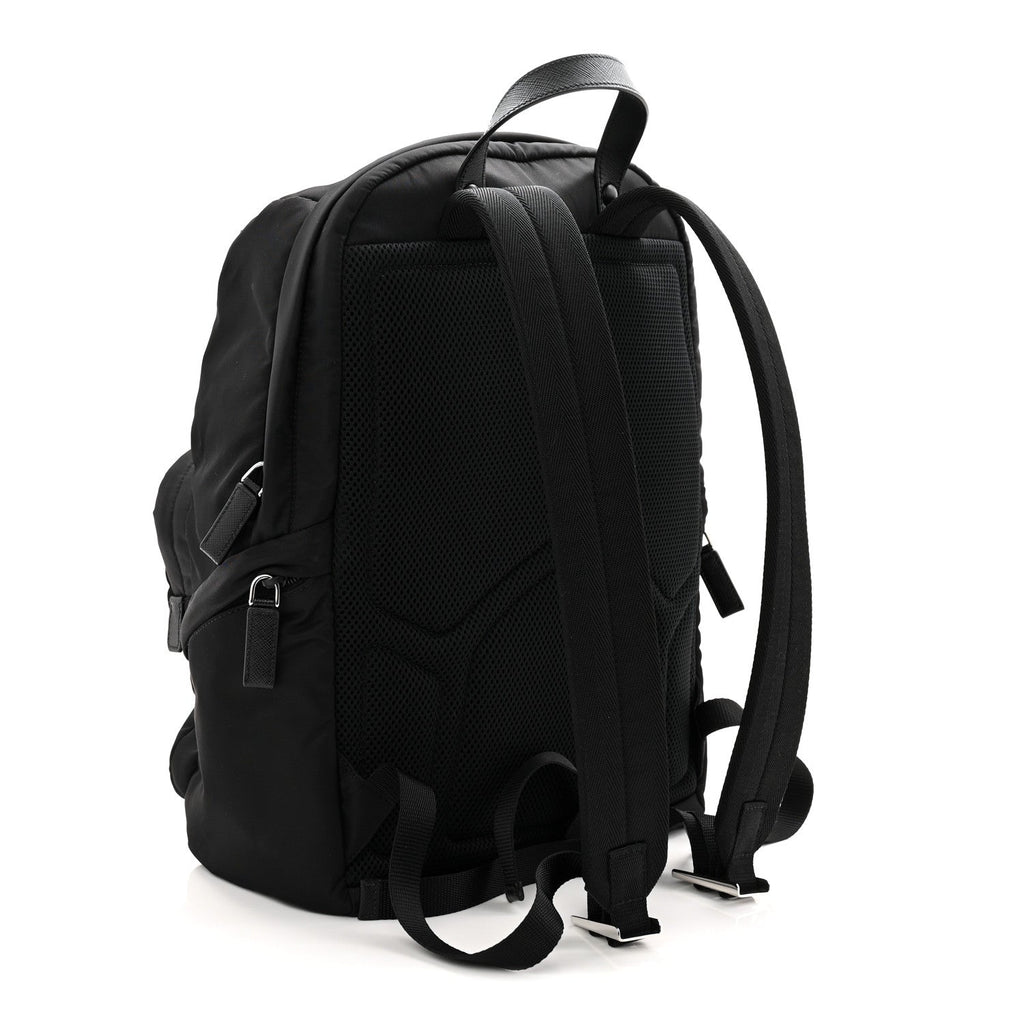 Prada Re-Nylon Saffiano Zip Backpack Black