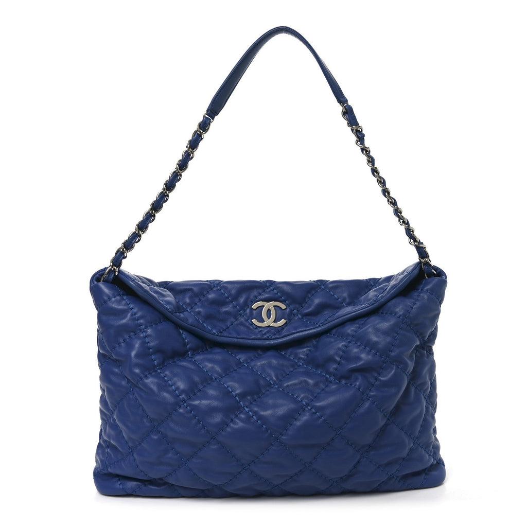 Chanel Calfskin Quilted French Riviera Hobo  Blue