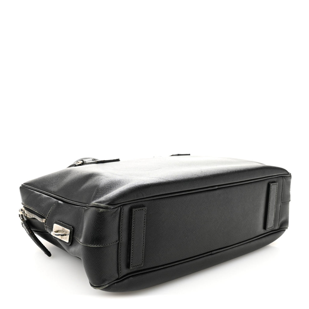 Prada Saffiano Travel Briefcase Black