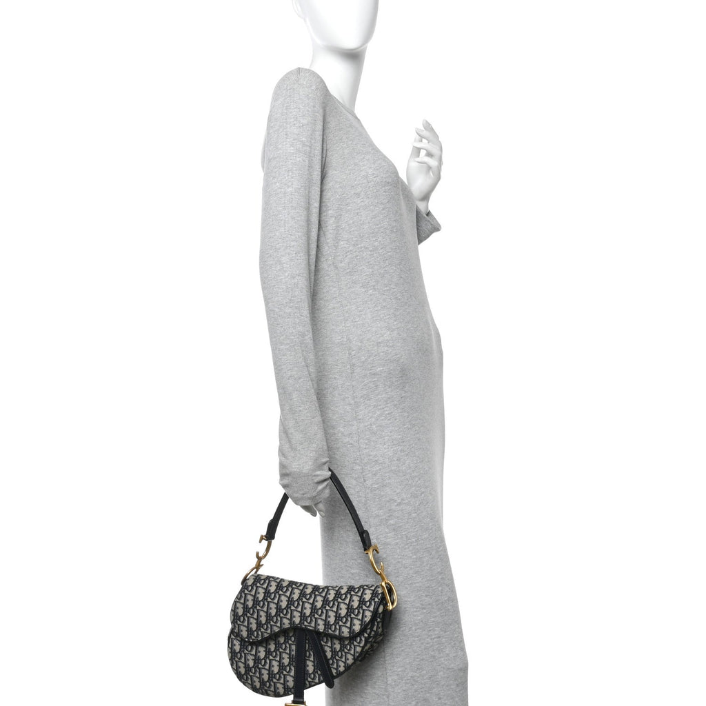 Christian Dior Oblique Saddle Bag Blue