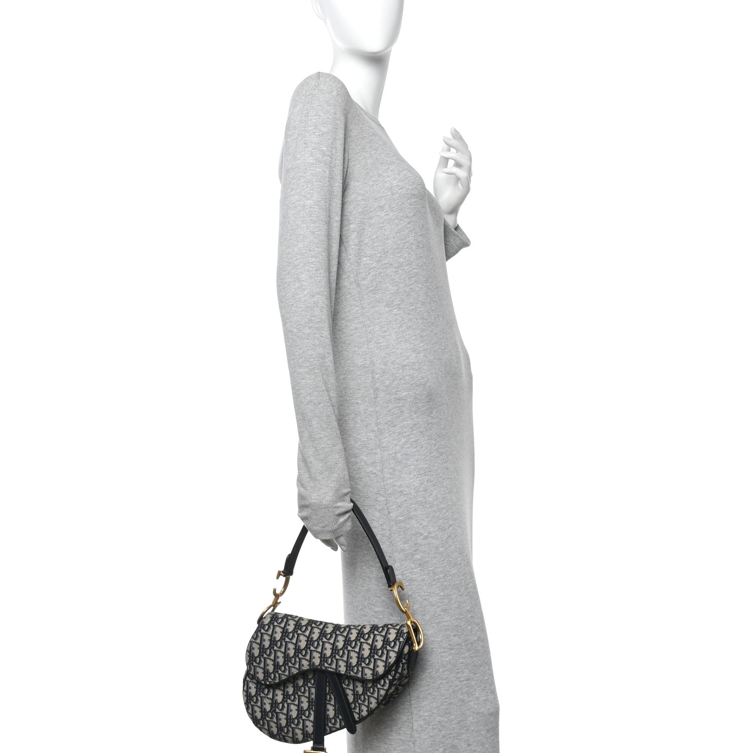 Christian Dior Oblique Saddle Bag Blue