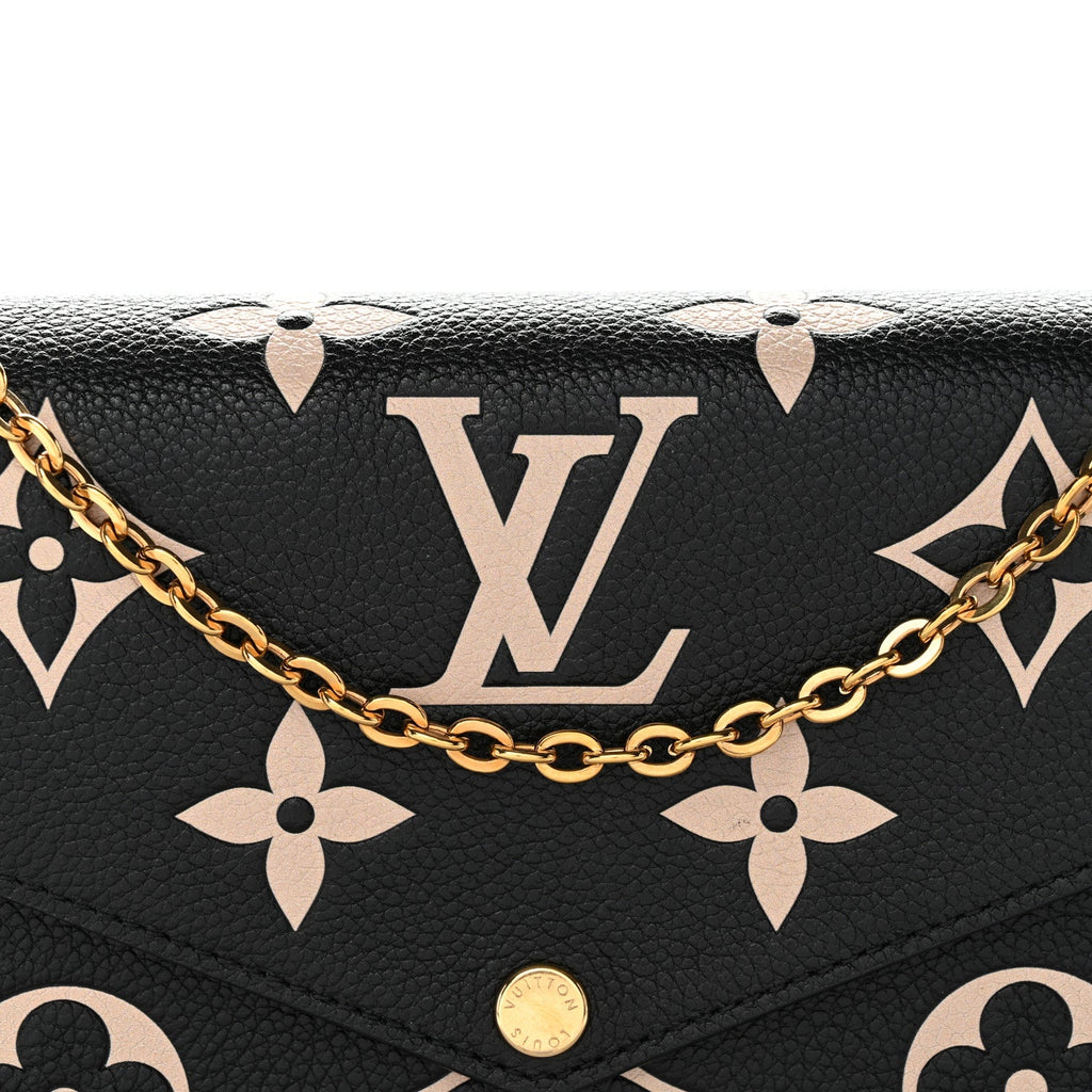 Louis Vuitton Empreinte Monogram Giant Felicie Pochette Black Beige
