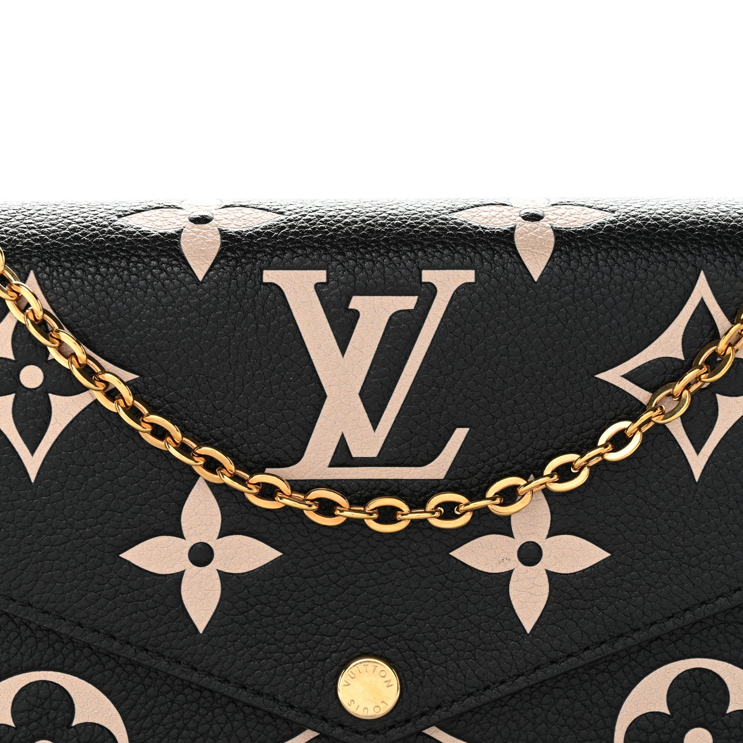 Louis Vuitton Empreinte Monogram Giant Felicie Pochette Black Beige