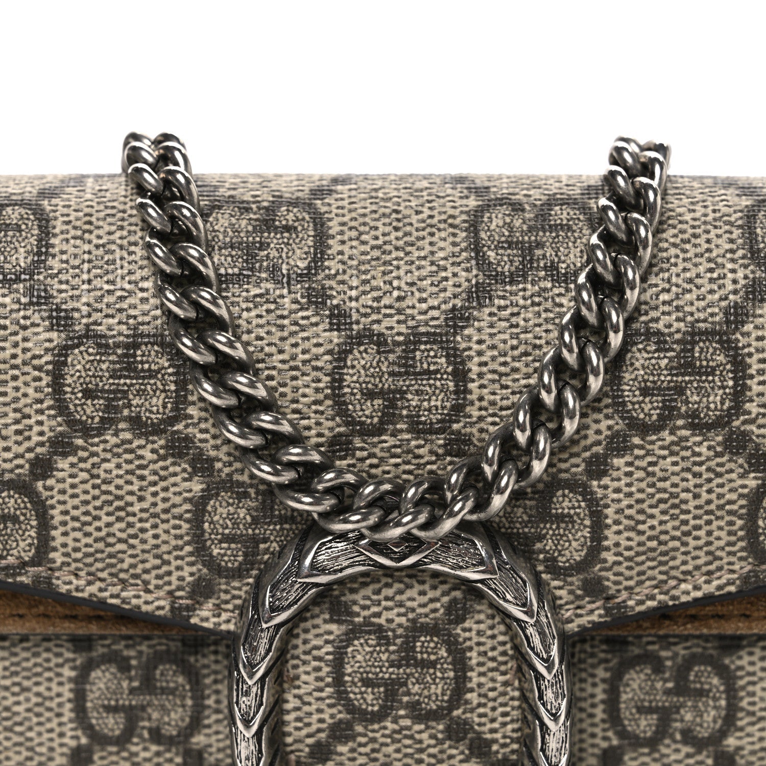 Gucci GG Supreme Monogram Super Mini Dionysus Shoulder Bag Taupe