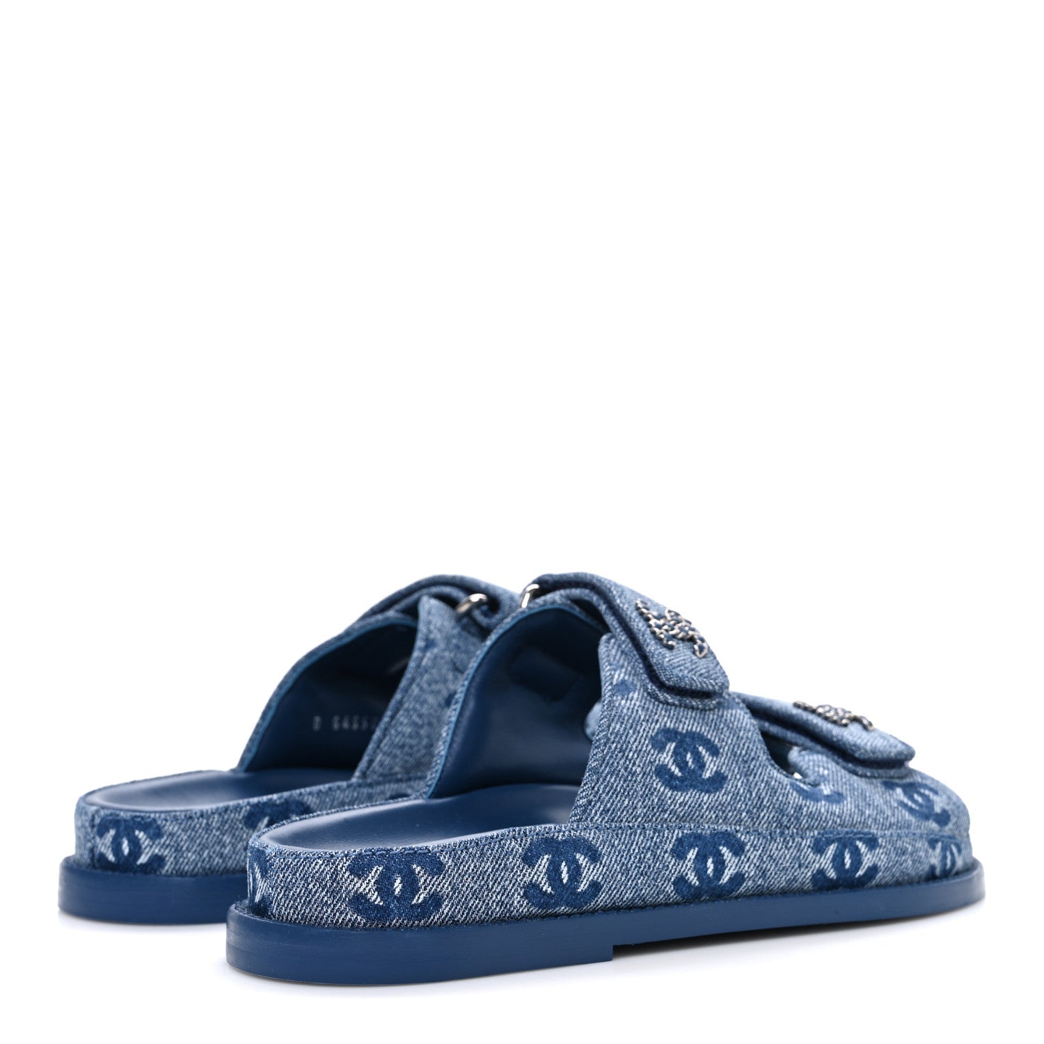 Denim CC Velcro Dad Chain CC Slide Sandals 35 Blue