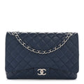 Chanel Caviar Quilted Maxi Double Flap Navy Blue