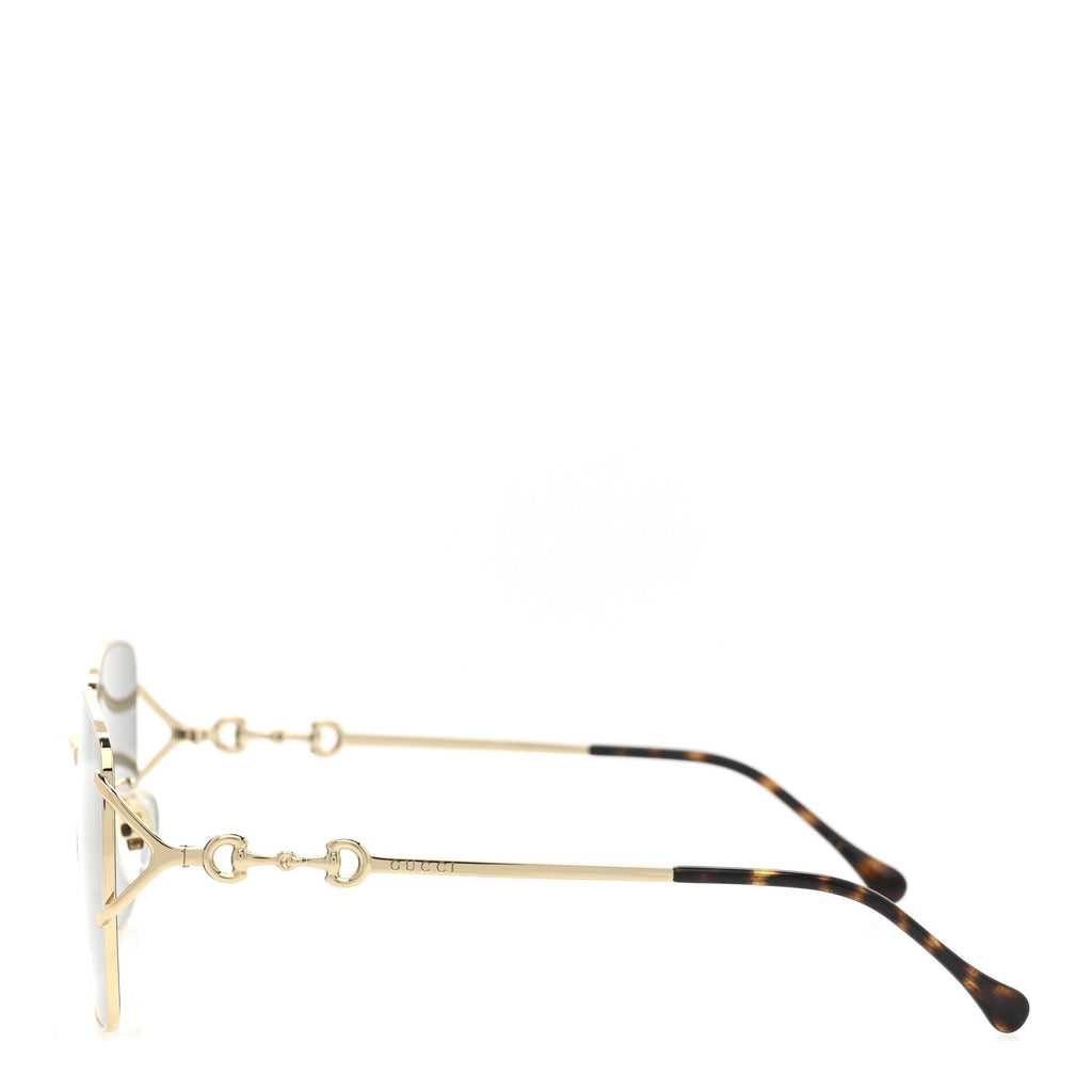 Gucci Metal Horsebit Square Frame Sunglasses GG1018SK Gold