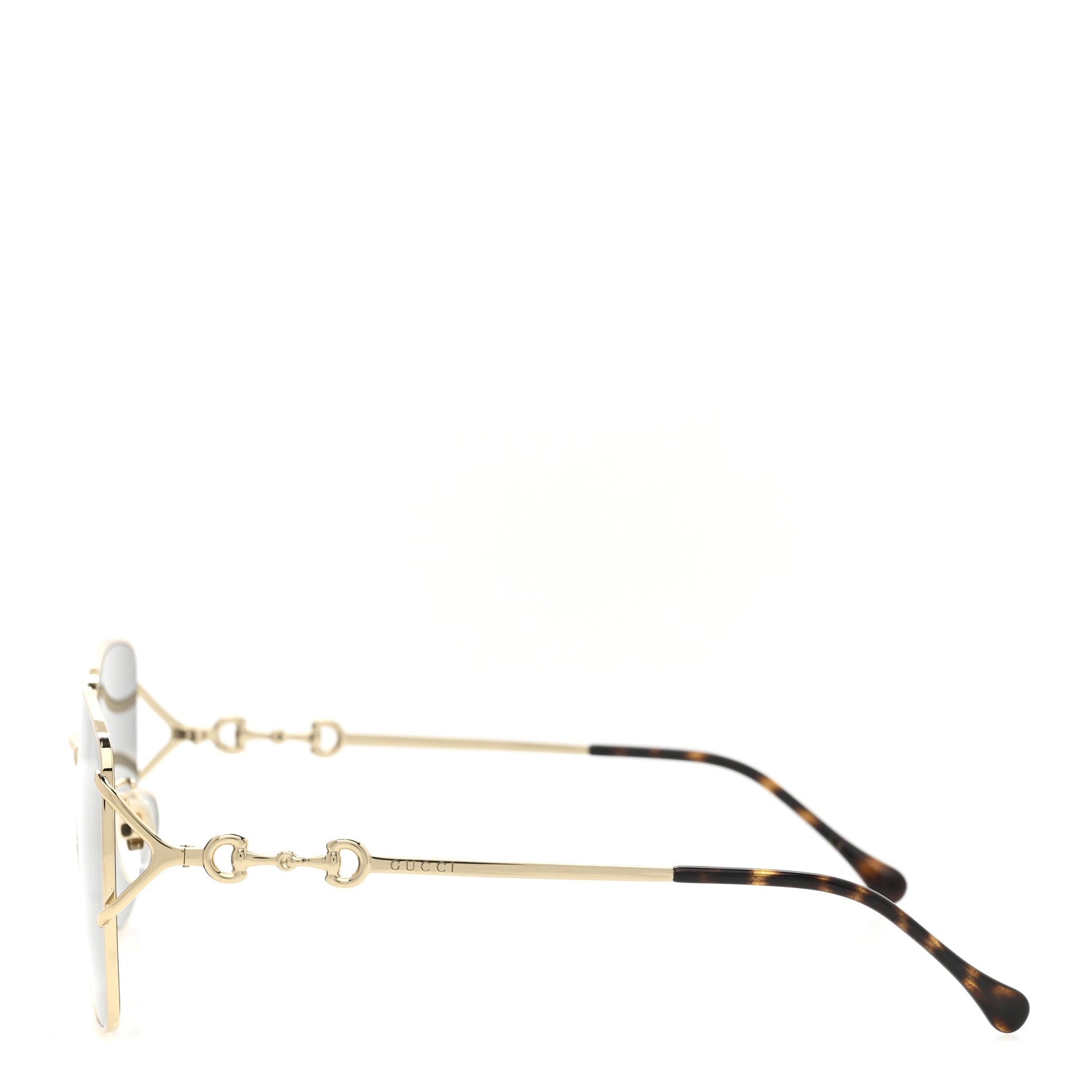 Gucci Metal Horsebit Square Frame Sunglasses GG1018SK Gold