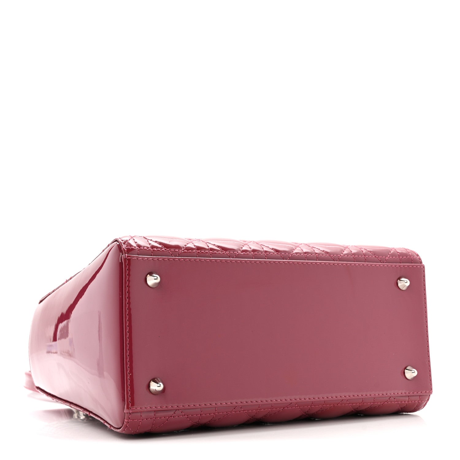 Christian Dior Patent Cannage Medium Lady Dior Dark Pink
