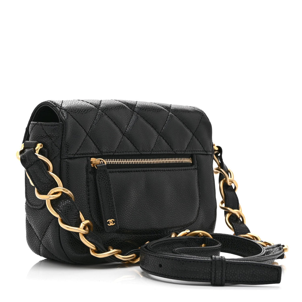 Chanel Caviar Quilted Mini Chain Flap Black