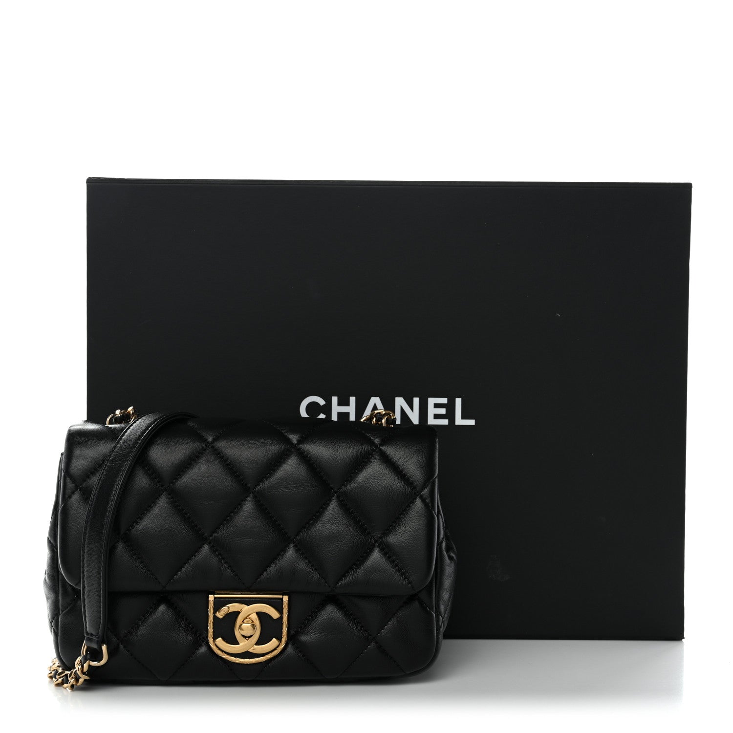 Chanel Lambskin Quilted Mini Flap Black