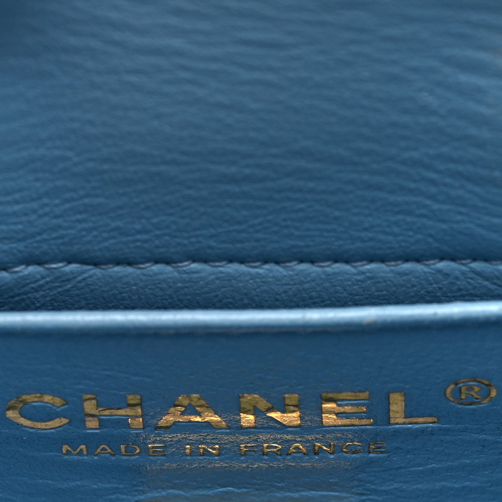 Chanel Caviar Quilted Mini Bucket Bag Blue