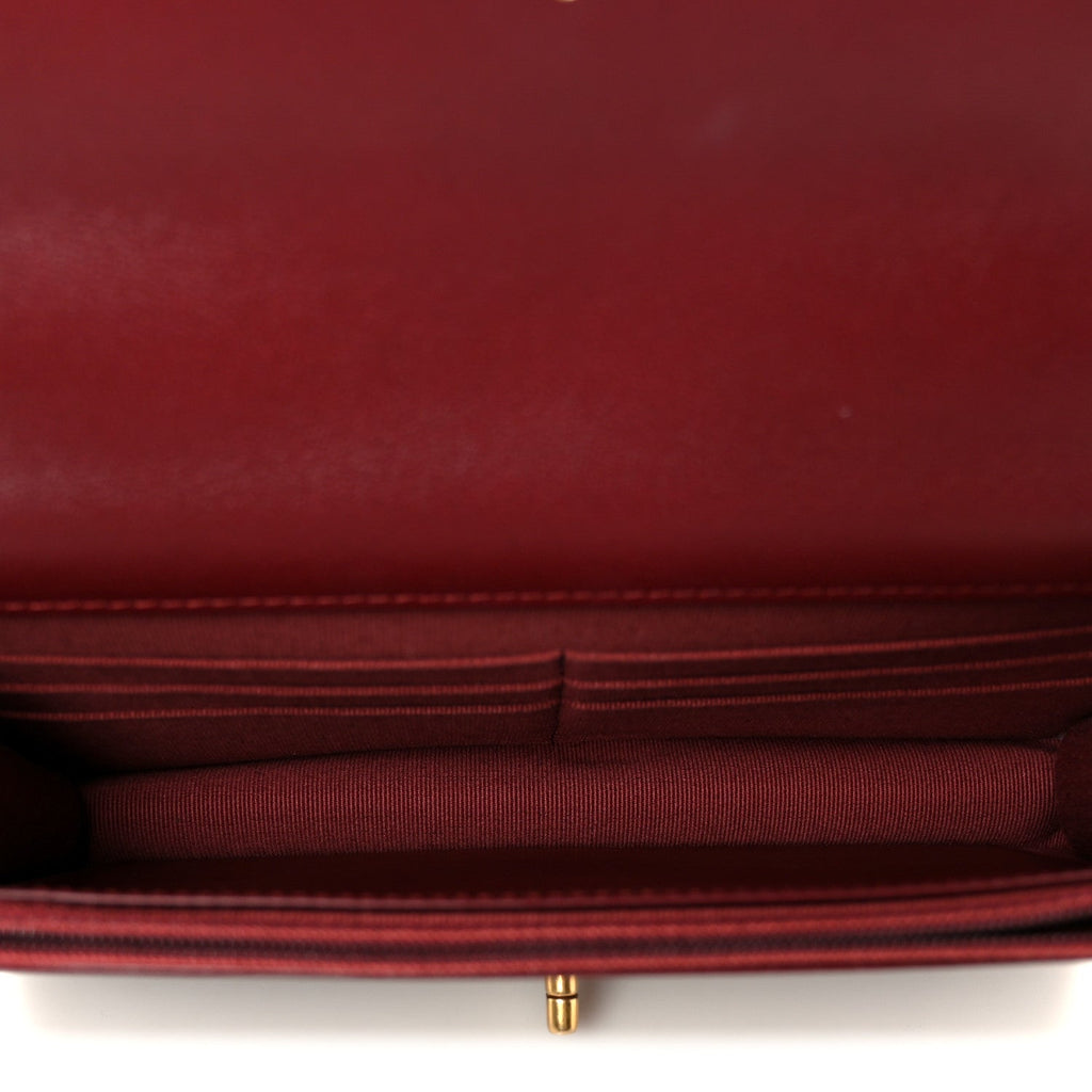 Chanel Lambskin Quilted Chanel 19 Wallet On Chain WOC Burgundy