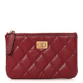 Aged Calfskin Quilted Small Reissue Cosmetic Case Red