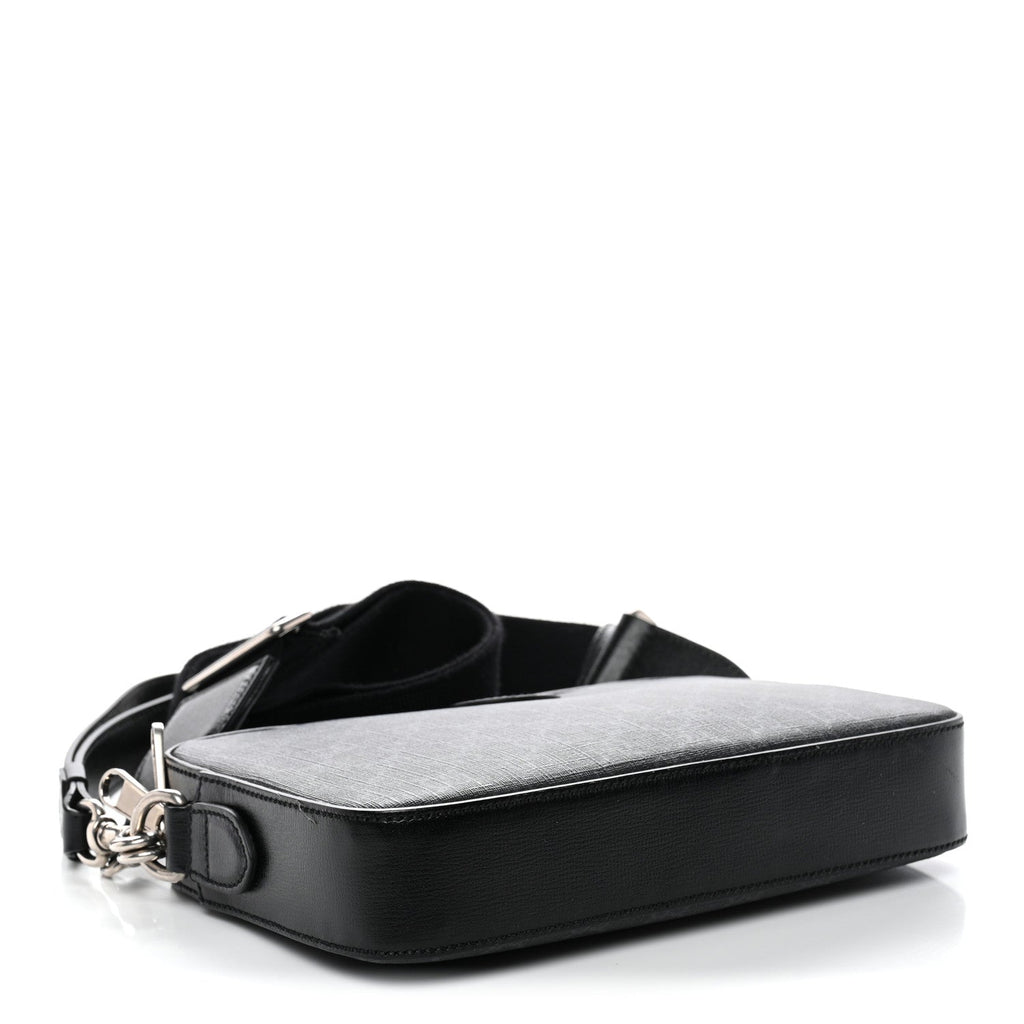Gucci GG Supreme Monogram Azalea Calfskin Retro Interlocking G Wristlet Shoulder Bag Black