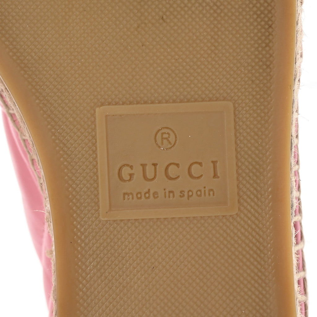 Gucci Nappa Matelasse GG Marmont Espadrilles 38.5 Wild Rose