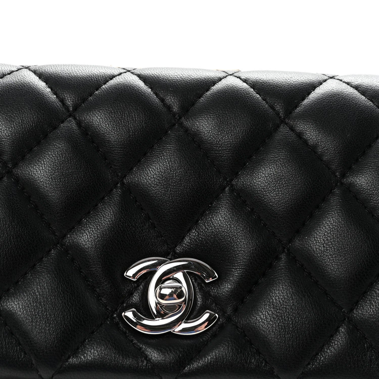 Chanel Lambskin Quilted Fold Up Again Clutch Black