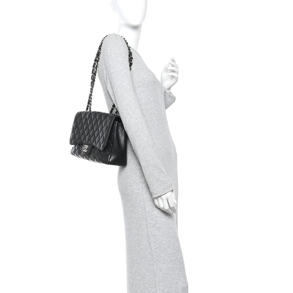 Chanel Caviar Quilted Jumbo Single Flap Black