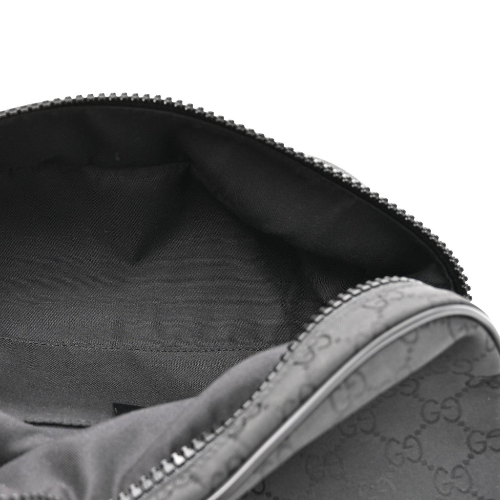 Gucci Nylon Monogram Fanny Pack Belt Bag Black