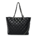Chanel Aged Calfskin Quilted Large Cotton Club Tote Black