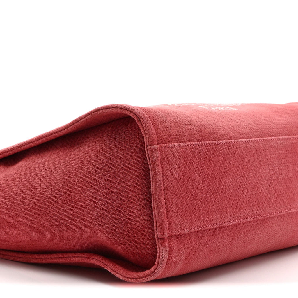 Chanel Canvas Small Deauville Tote Red