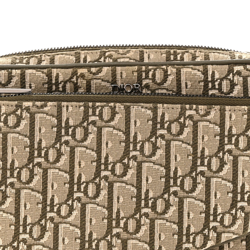 Christian Dior Oblique Saddle Triple Pouch Green