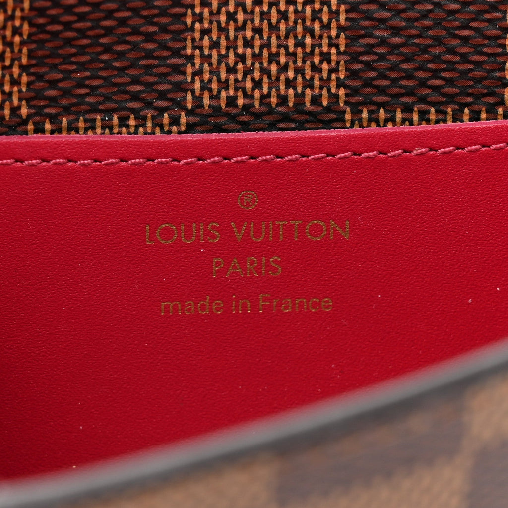 Louis Vuitton Damier Ebene Croisette Chain Wallet Scarlet