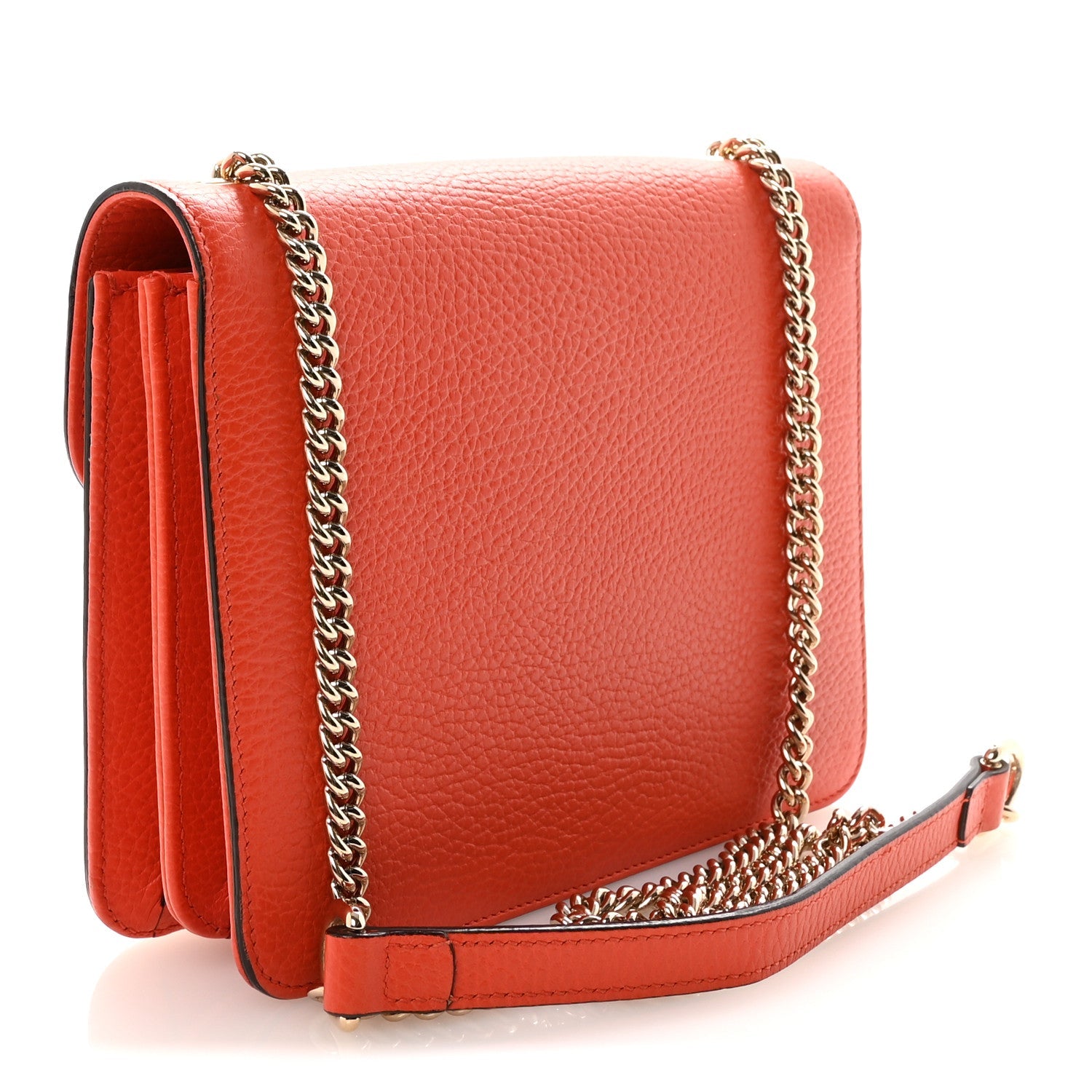 Gucci Dollar Calfskin Small Interlocking G Shoulder Bag Sun Orange