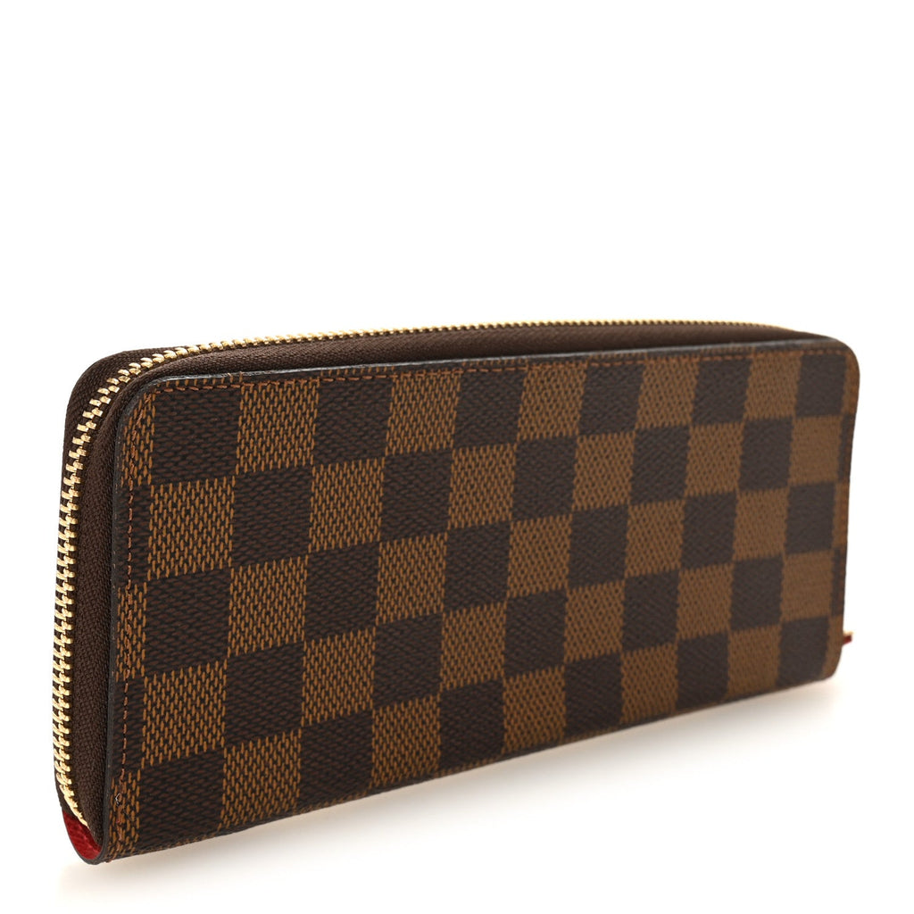 Louis Vuitton Damier Ebene Clemence Wallet Cherry
