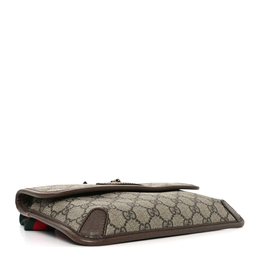 Gucci GG Supreme Monogram Neo Vintage Web Belt Bag Brown