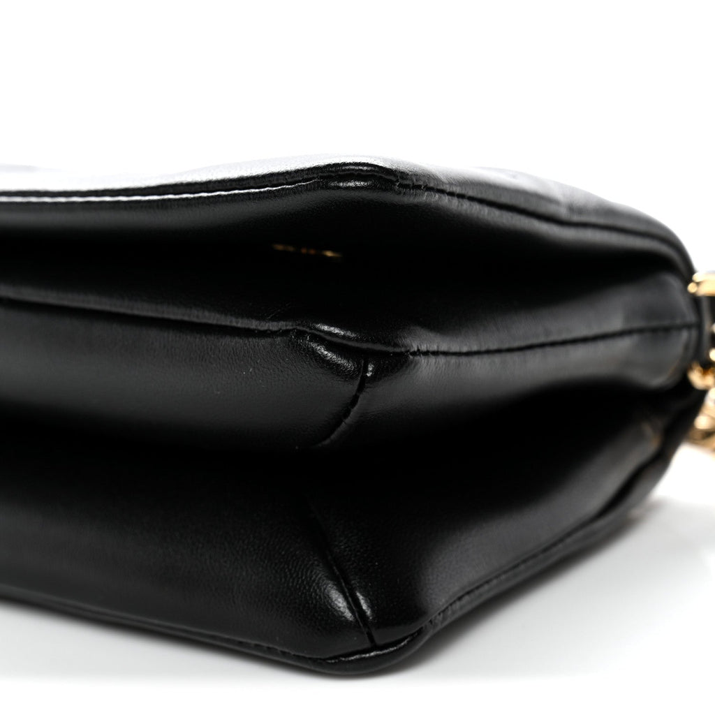 Louis Vuitton Lambskin Embossed Monogram Pochette Coussin Crossbody Black