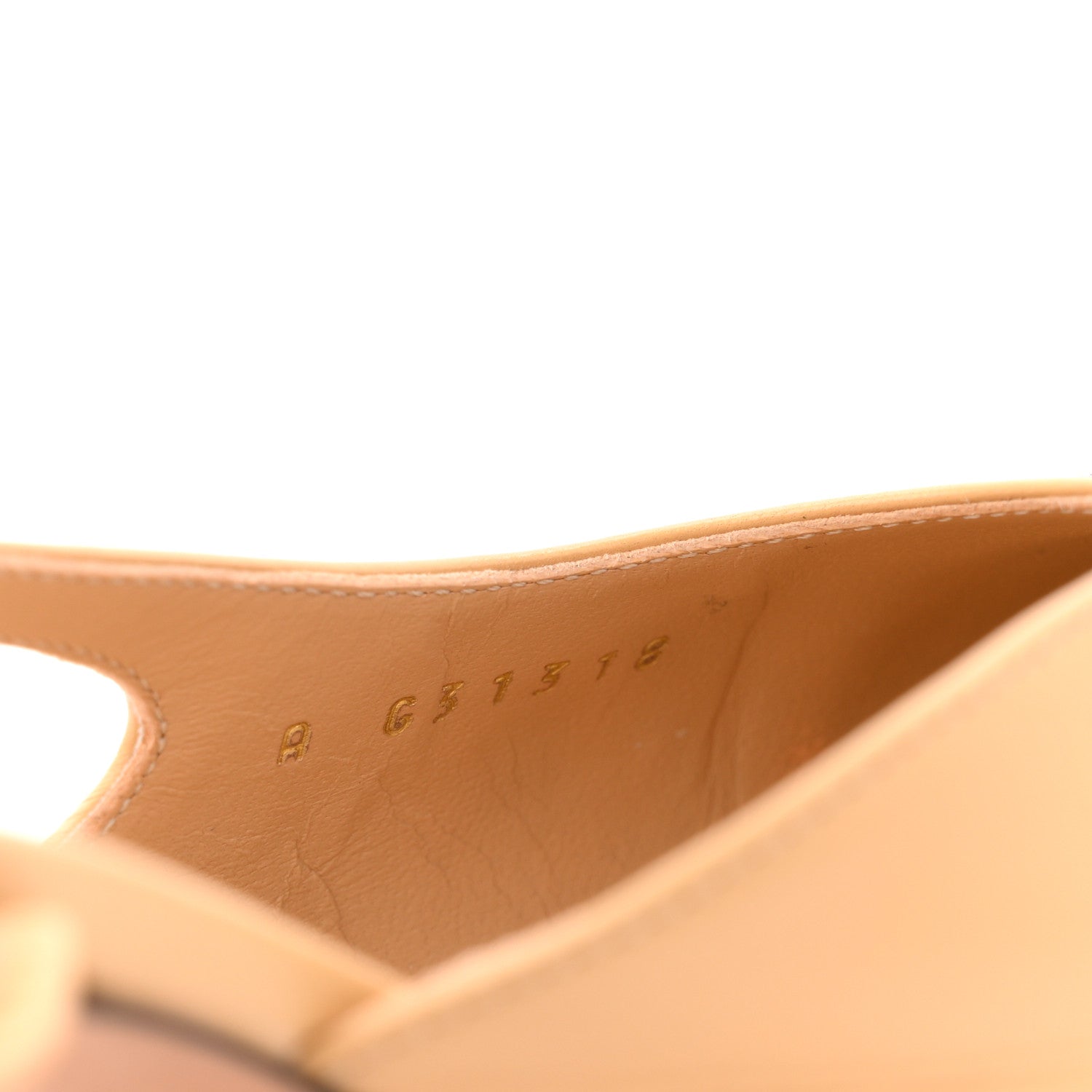 Goatskin Grosgrain Cap Toe CC Slingback Pumps 36.5 Beige Black