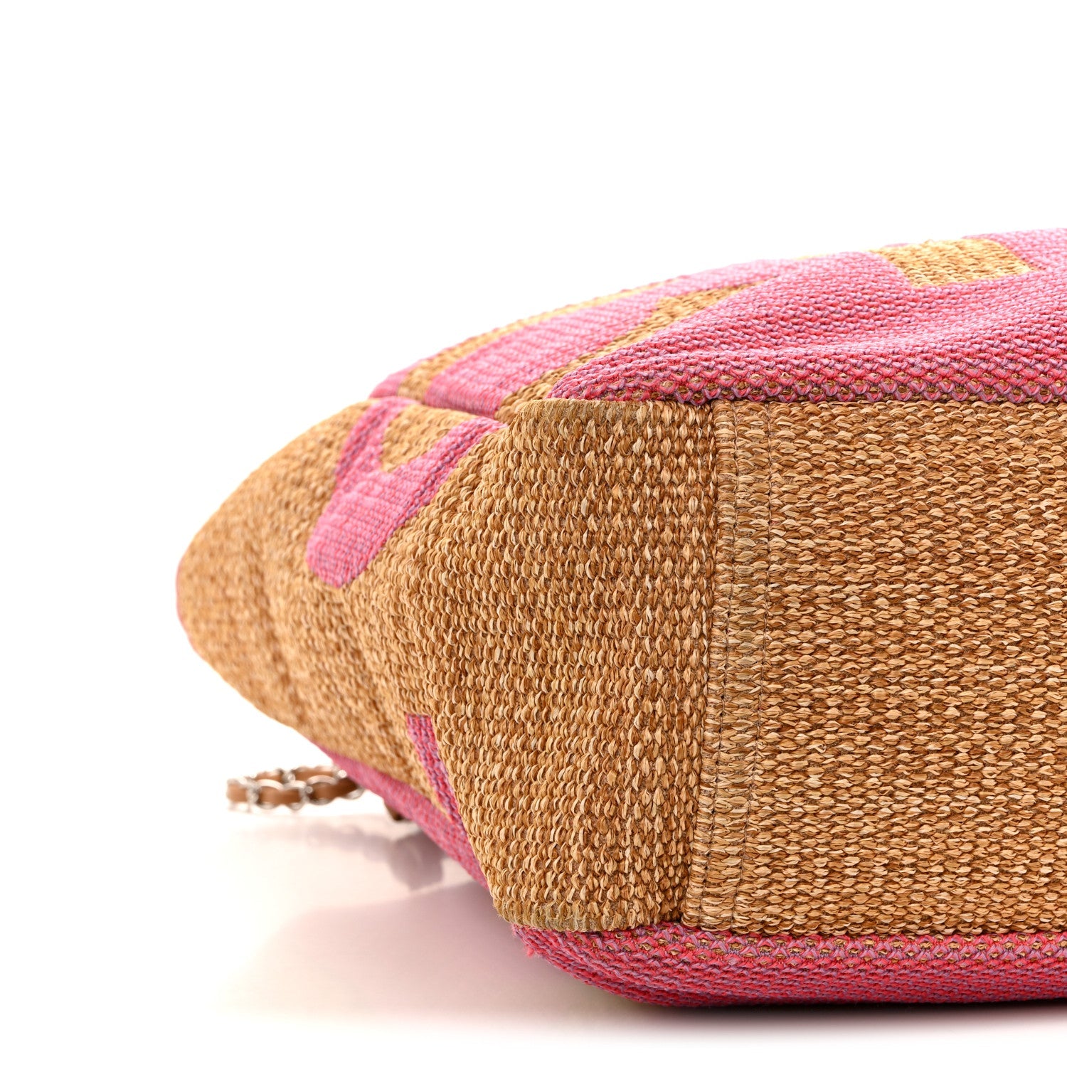Chanel Mixed Fibers Large Shopping Bag Pink Beige