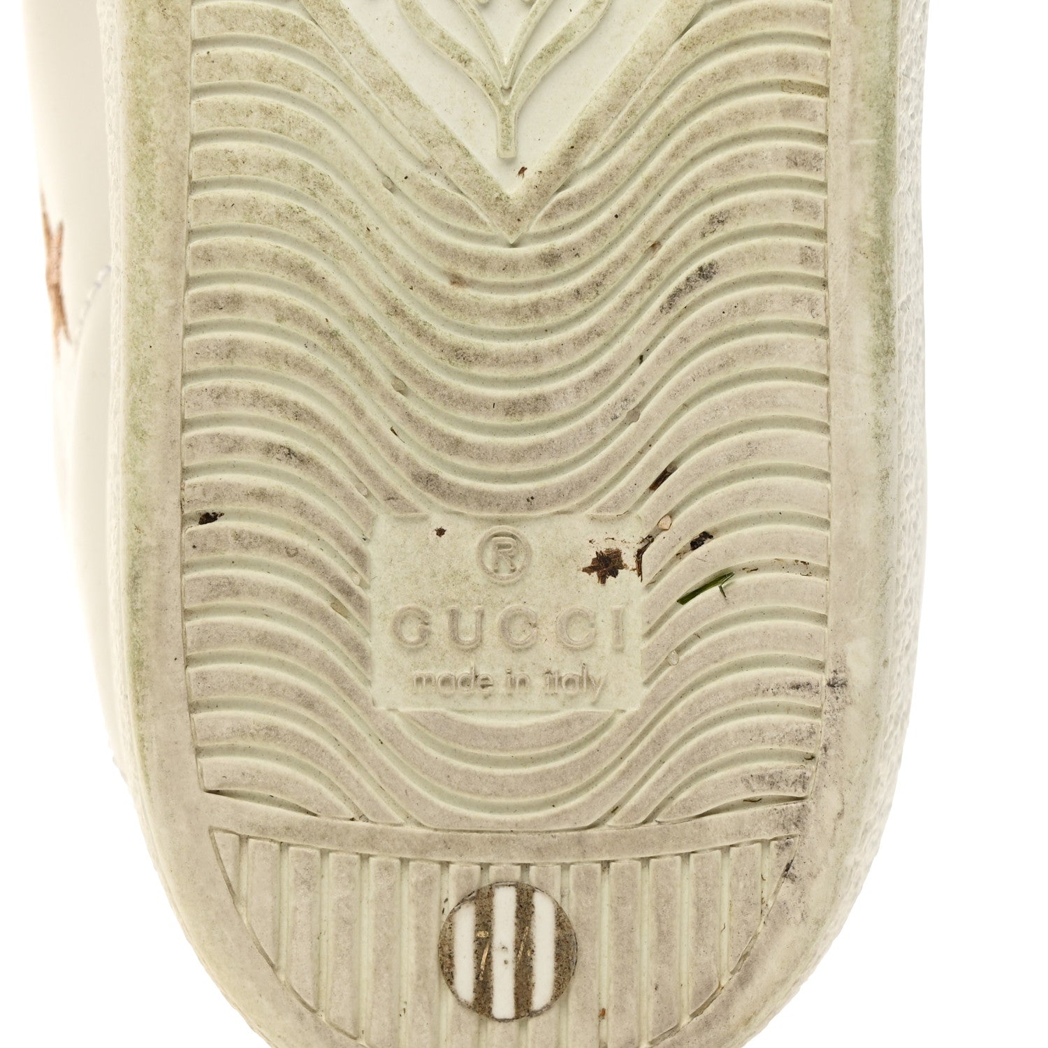 Gucci Calfskin Bee Star Embroidered Sylvie Web Ace Sneakers 37.5 White