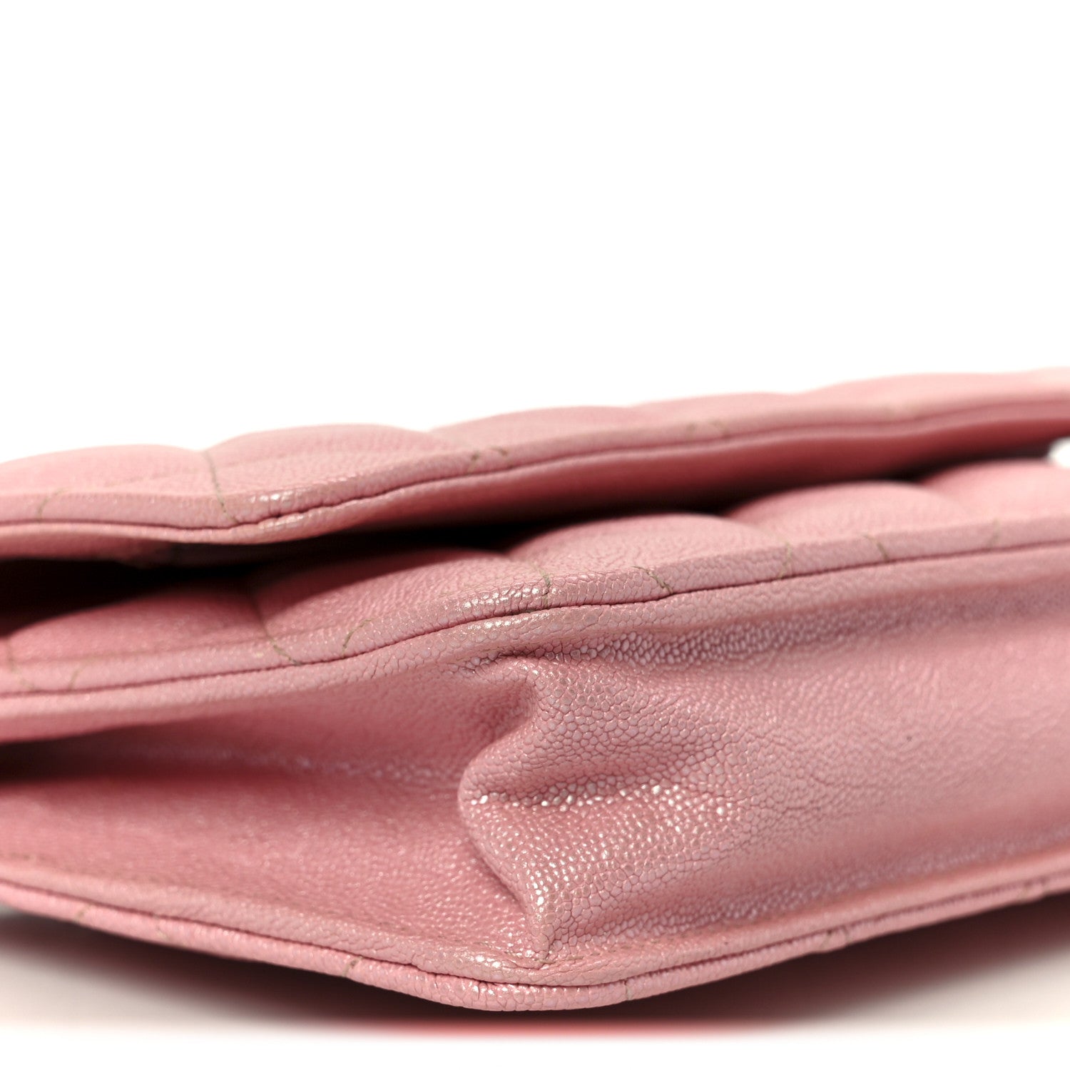 Chanel Iridescent Caviar Quilted Wallet on Chain WOC Rose Pink