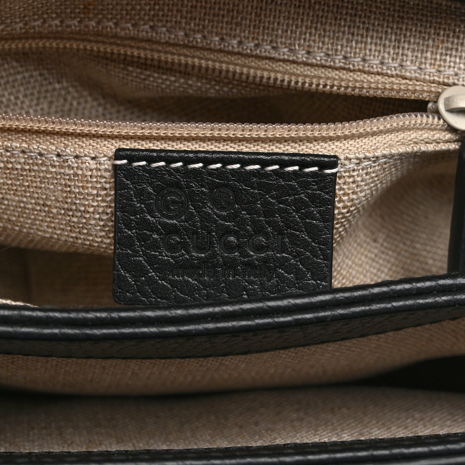 Gucci Dollar Calfskin Interlocking G Crossbody Bag Black