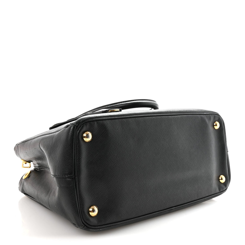 Prada Saffiano Lux Small Galleria Double Zip Tote Black