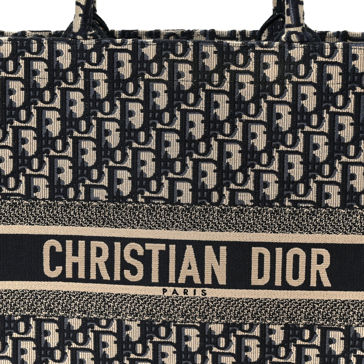 Christian Dior Oblique Large Book Tote Blue Multicolor