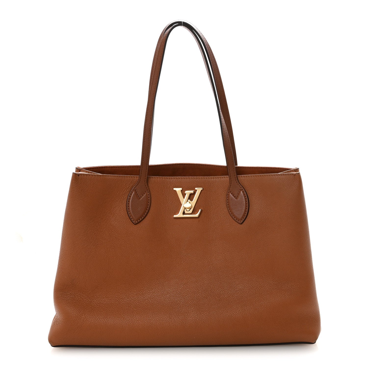 Louis Vuitton Grained Calfskin Lockme Shopper Chataigne