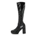 Crumpled Patent High Boots 38.5 Black