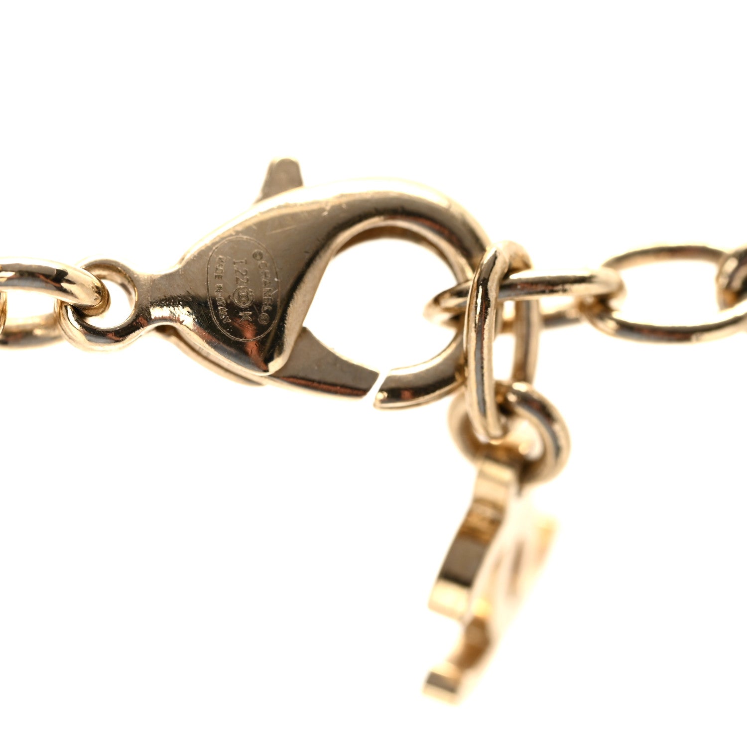 Crystal Chain CC Link Choker Gold Ruthenium