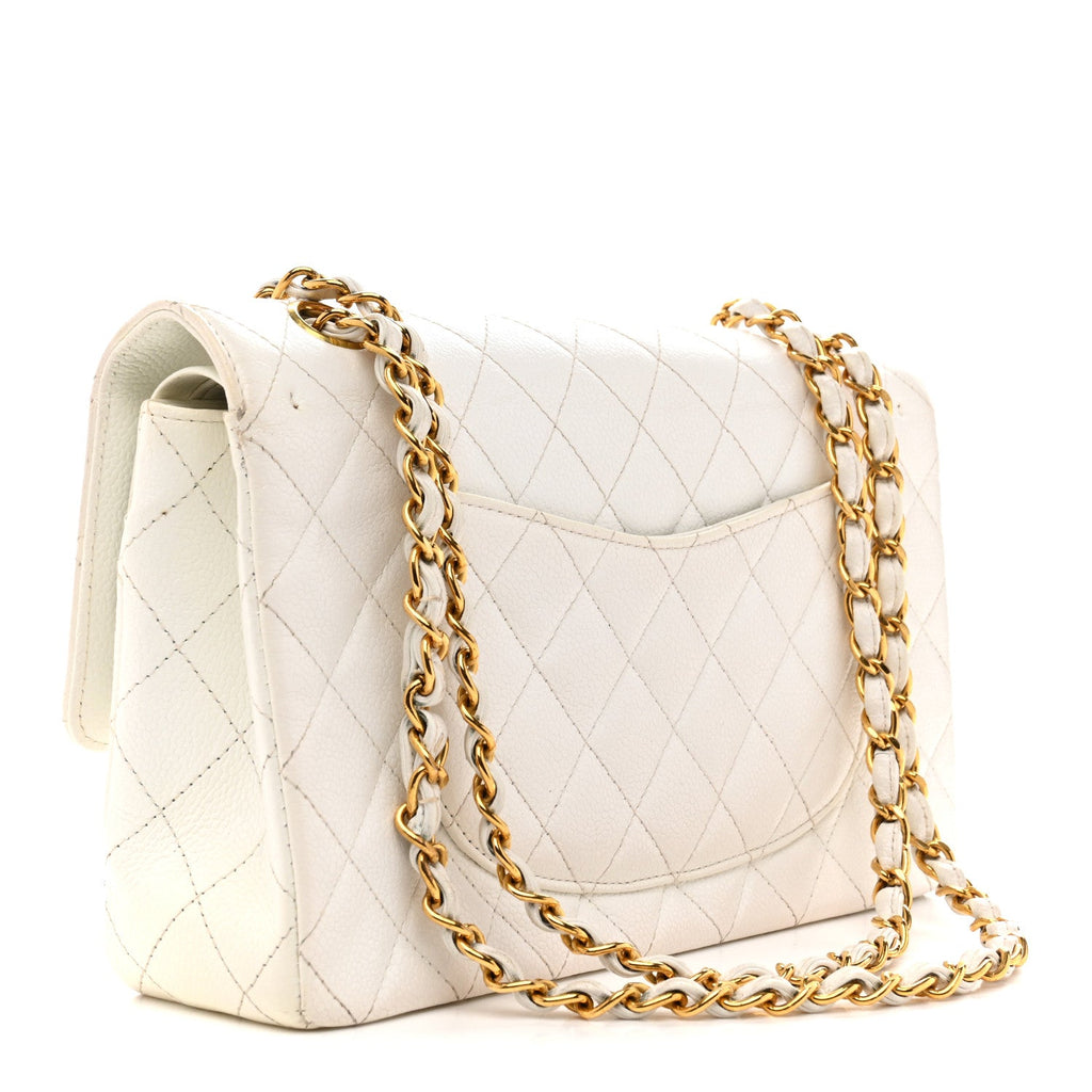 Chanel Caviar Quilted Medium Double Flap White