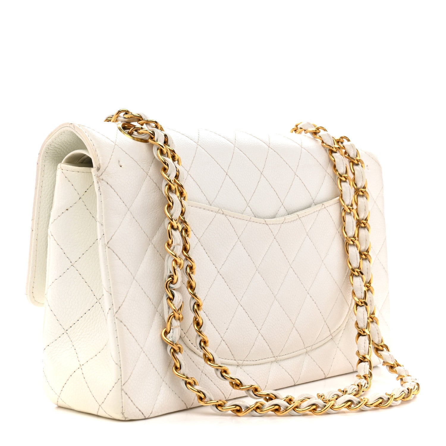 Chanel Caviar Quilted Medium Double Flap White
