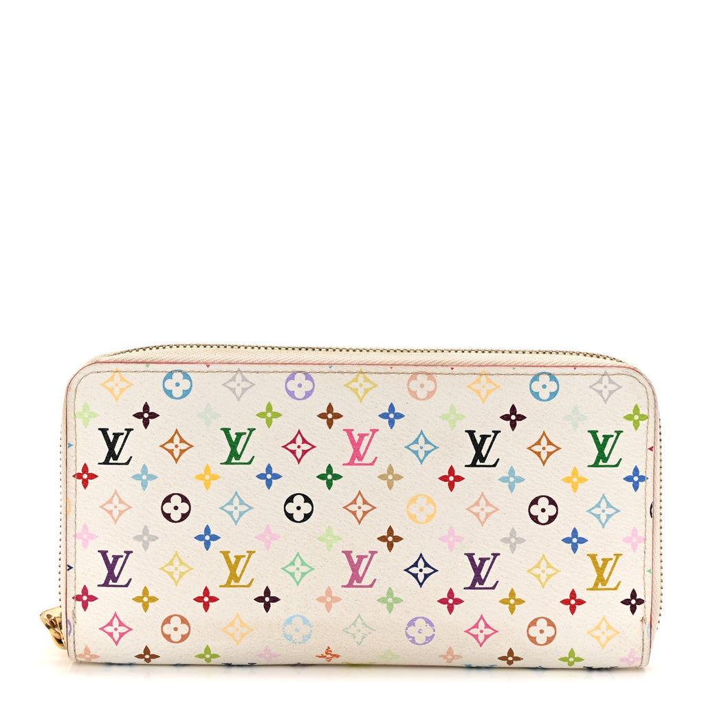 Louis Vuitton Monogram Multicolor Zippy Wallet White Litchi