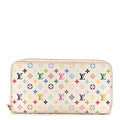 Louis Vuitton Monogram Multicolor Zippy Wallet White Litchi